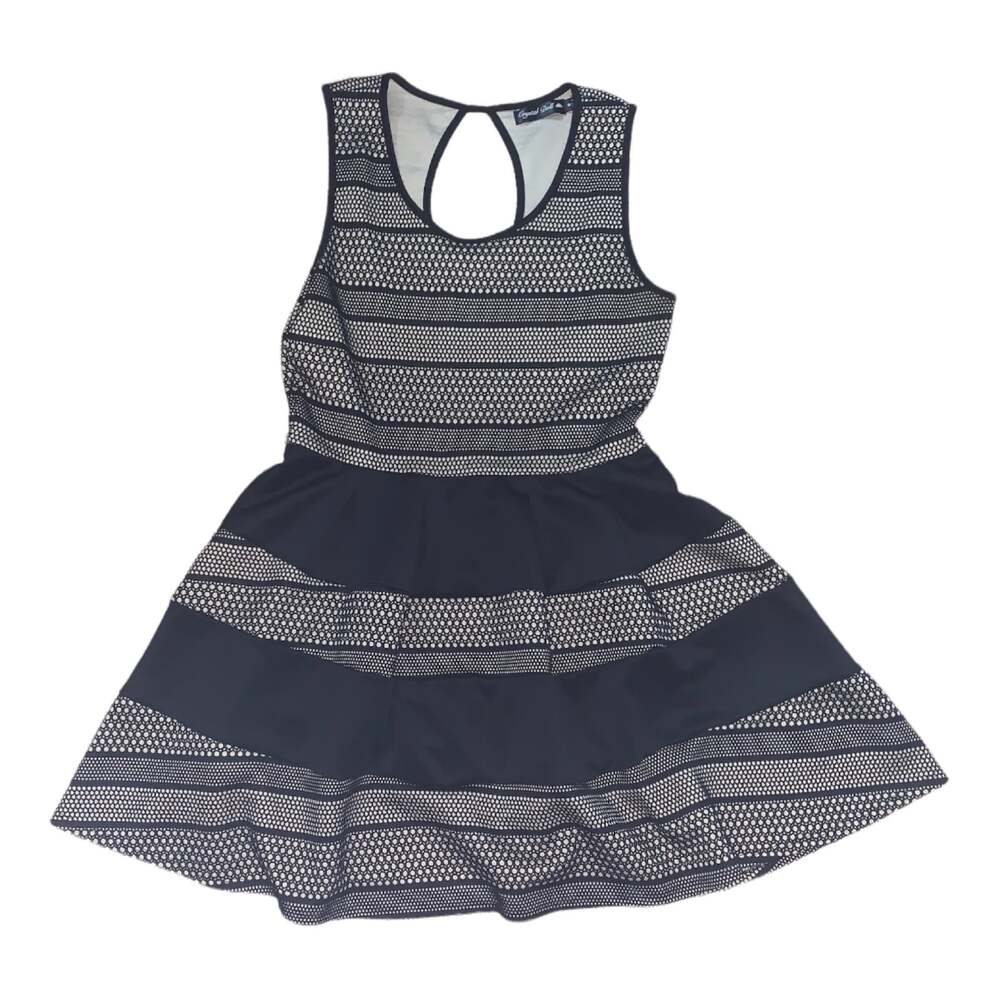 Crystal doll size medium mini dress fit flare cutout dress black cream